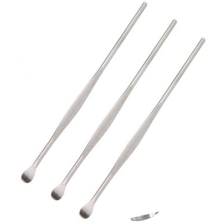 Baluue 3pezzi Strumento Per Pulizia Orecchie in Acciaio Inossidabile Set Da Riutilizzabile Per Rimozione Cerume Sicura e Portatile Cucchiaio Metallico Per Pulizia Auricolare