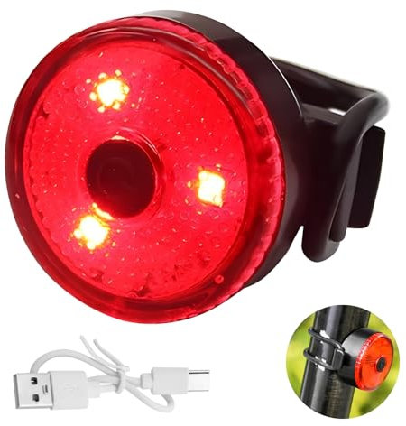 LED Bike Light Cycling Taillight USB Rechargeable Bright Red LED -Rear Cycle Lights 2 Modes, Waterproof Cycling Safety Lights Warning LED Mountain Tail Lamp