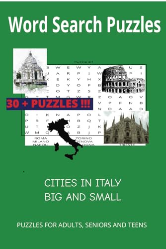 WORD SEARCH PUZZLE - CITIES OF ITALY: Word search puzzle, cities of Italy, leisure activity, hobbies, vacation, for adults, teen, seniors and children