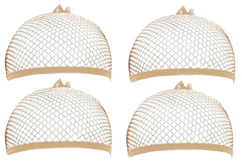 Jeu di 4 Reti per Capelli per Parrucche - Colore Nudo, in Maille Transpiratrice - Perfette per Fissare e Gestire le Parrucche