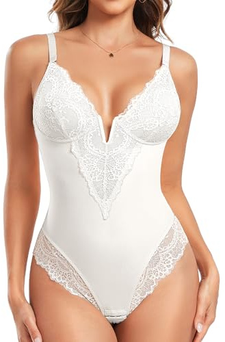 Tuopuda Body Reductor Mujer Moldeador Bodysuit Faja Reductoras Control de Abdomens Adelgazante Body Shaper Sin Costuras Tanga Shapewear Bodysuit Con Almohadillas Extraíbles