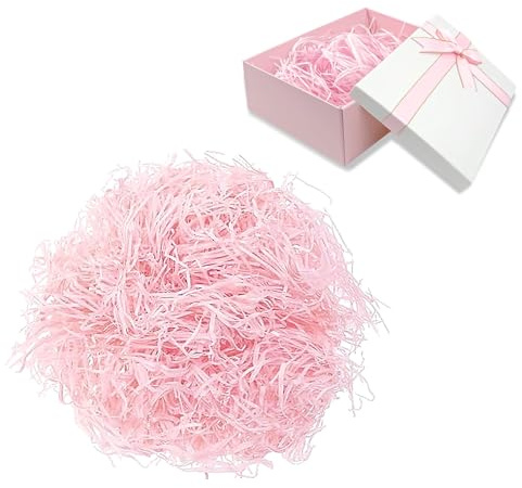 Pilyero 300g Füllmaterial Geschenk, Füllmaterial für Pakete, Hellrosa, Geeignet für das Ankleiden und den Schutz von Geschenken und Österliche Geschenkdeko