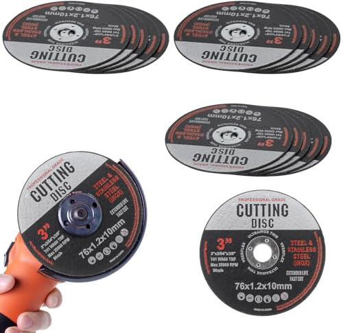 Bateya Dischi da Taglio 16 Pezzi Disco da Taglio 76 mm Discoda Taglio 76 x 10 mm per Metallo Legno Plastica Smerigliatrice Angolare Disco Flessibile Dischi per Metallo