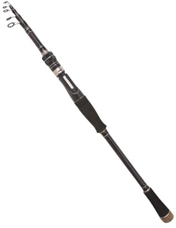 Caña de Pescar telescópica: caña compacta para baitcasting, construcción Fibra Carbono Alta Resistencia, fácil Extender y Plegar | Equipo Surf Casting la truchas en ríos Lagos Agua dulc