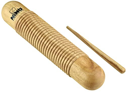 Nino Percussion Wood Güiro Instrument - Musikinstrument für Kinder ab 5 Jahren - Siam Eiche, Natur (NINO555)