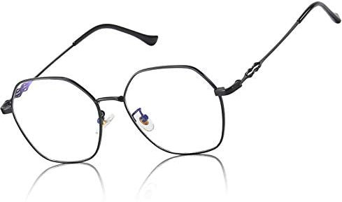 DUCO Blaulichtfilter Brille Damen Computerbrille Ohne Sehstärke,PC, TV und Handy Brille Anti Blue Light Glasses 100% UV-Schutz 8216(Schwarz)