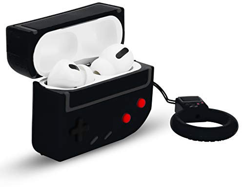 Cadorabo Funda Protectora Compatible con Apple AirPod Pro 2 - Funda de Silicona portátil para Auriculares Llavero 3D - en diseño Retro Black - Estuche para Tapones para los oídos