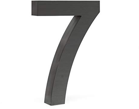 Número de casa 7 3D antracita 20cm Arial Resistente intemperie y corrosión Material montaje