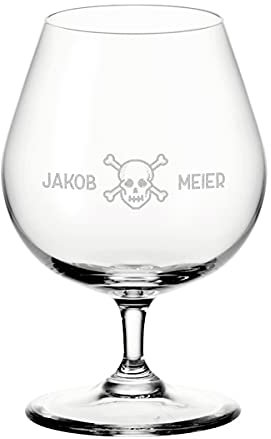 polar-effekt Coñac - Vaso de coñac con grabado personalizado, ideal para cumpleaños, copa de brandy de vino, 400 ml, regalo para hombres