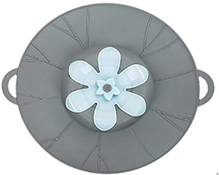 BEAUTYBIGBANG Couvercle anti-déversement et anti-ébullition en silicone pour casseroles, poêles - Gris