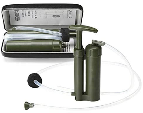 Outdoor Notfall Survival Wasserfilter, Trinkwasserfilter Wasser Filtrationssystem, Tragbarer Camping Wasserfilter 0,0001 Mikron für Wandern Sport Reisen Hiking