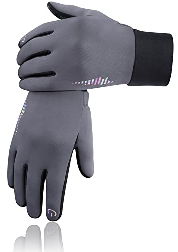 SIMARI Kids Winter Gloves with Touchscreen, Water-Resistant, Warm Thermal, Windproof for Boys Girls Toddler, Gloves for Cold Weather Cycling Running Snow Ski Football Soccer Hiking Camping (Gray M)