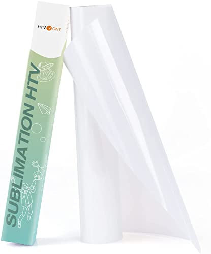 HTVRONT Transparentes HTV-Vinyl für Sublimation, 30,5 cm x 1,5 m, mattes Sublimations-HTV-Vinyl für helle Baumwollstoff-Sublimationsrohlinge, funktioniert mit Sublimationspapier