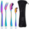 Regenbogen Besteck, Besteck Regenbogenfarben, Besteck Bunt, Reisebesteck, Rainbow Messer Gabel LöFfel, Besteck Set Edelstahl Spiegelpoliert, SpüLmaschinenfest