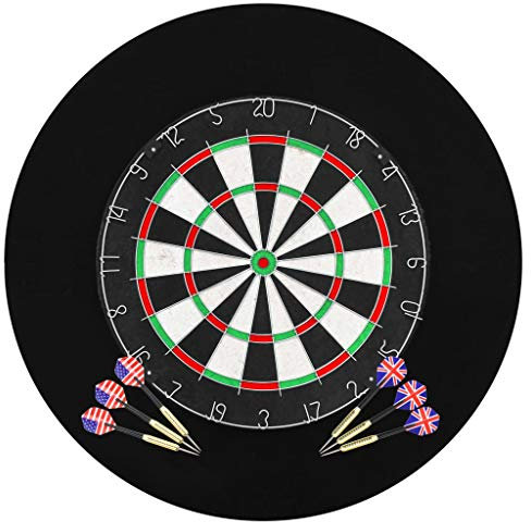 Tidyard Professionelles Dartboard Sisal mit 6 Darts und Surround 45 x 3,8 cm (Durchmesser x D)