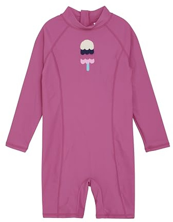 CareTec Mädchen-Badeanzug L/S, Raspberry Rose, 104 cm