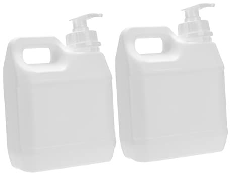 Cabilock Lot De 2 Flacons à Pompe 1l Distributeurs De Savonnette Réutilisables en Plastique Blanc pour Produits Cosmétiques Et Chimiques Joint Antivol Grosse Ouverture