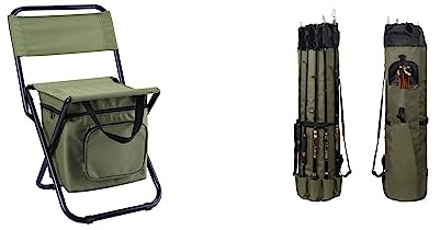 LEADALLWAY Fishing Chair with Cooler Bag and Fishing Rod Bag