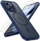 TOCOL für iPhone 15 Pro Hülle für Magsafe, Vollständiger Kameraschutz Stoßfest Kratzfest Transluzente Rückseite Magnetisch Handyhülle für iPhone 15 Pro Case, Blau