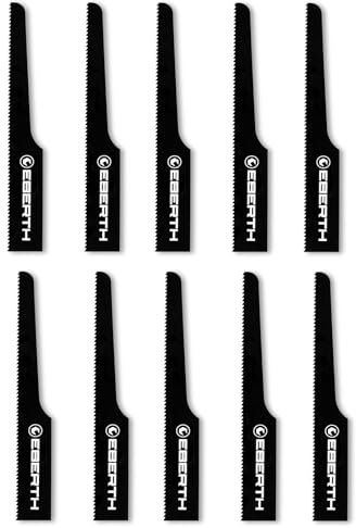EBERTH 10x Stichsägeblatt T18 (10 Stück), Gesamtlänge 95 mm, Ersatzteil Stichsägeblätter für Druckluft-Karosseriesäge EBERTH IW8-P38, Sägeblätter mit 18 Zähnen pro Zoll, für Stahl Aluminium Kunststoff