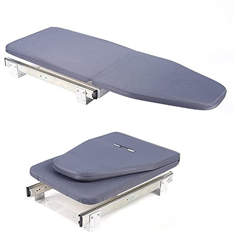 Bügelbrett Klappbar Grau Wäsche Bügelbrett Mittlerer Größe Drehung Bügelbretter Ausziehbares Bügelbrett 180-Grad Drehung Bügelbretter für Haus Garderobe und Waschküche, 81 * 31 * 15 cm