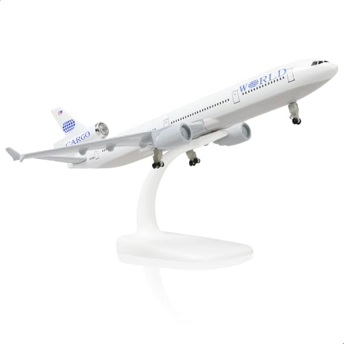 QIYUMOKE 1:300 MD-11 Globala flygbolag modell metall med stativ