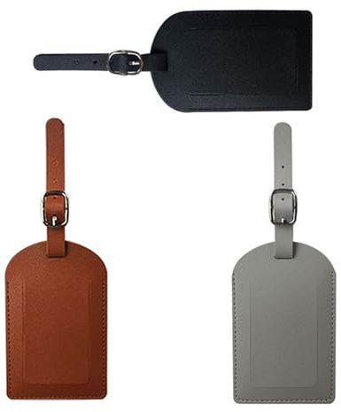 PU Cuir Etiquette Valise,3 PCS Étiquettes Valise Porte Étiquette Valise Étiquette Valise Avion Porte Étiquetes Sac de Voyage Étiquettes D'identification Valise pour Voyage Avion