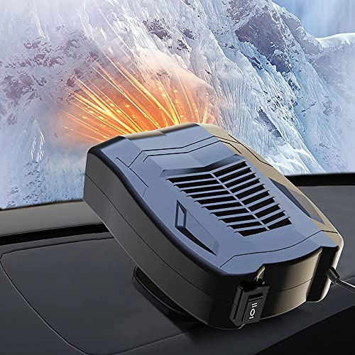 Chuankefanxing Calentador para Coche de 12 V y 150 W, Calentador y desempañador portátil para Coche con rotación de 360°, Calentador para Coche con desempañador de Parabrisas