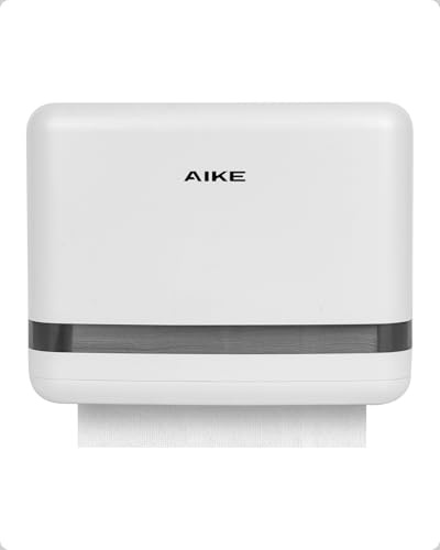 AIKE PageTurner Distributore Carta Asciugamani a Parete, 200+ Fogli, Apertura Laterale per Casa & Uso Commerciale, per Carta H2 Piegata Z (<9cm Larghezza), AK5151 Bianco