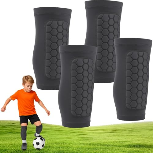 2 Paia Parastinchi da Calcio Calzino, Parastinchi Bambino Calcio, Parastincho da Calcio a Nido d'ape, Mini Elastico Paratibie Piccoli per Bambino Gioventù Uomo Donna Sport All'aperto