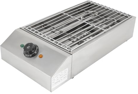 Barbacoa eléctrica de mesa, 220 V, 2,6 kW, horno eléctrico con temperatura ajustable 50-300 °C, parrilla eléctrica de acero inoxidable extraíble, para picnics, fiestas, cubiertas