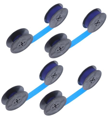 SUPVOX Cintas para Máquina de Escribir Mecánica, 4 Unidades de Cinta de Tinta Azul de Doble Carrete, Compatible con Feiyu, Hero y Changkong, Accesorios para Oficina y Escritura
