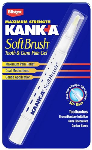 Kank-A Mouth Pain Gel, Fast-Acting Pain Relief with Soft Brush, 0.07 oz