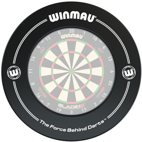 WINMAU Printed Black Dartscheibe Surround Suitable for All Bristle Dartboards