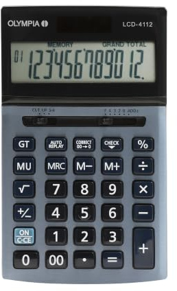 Olympia 4112 miniräknare med LCD-skärm blå
