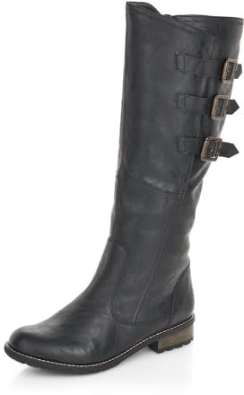 Remonte Damen Hohe Stiefel, Schwarz Asphalt 01, 39 EU