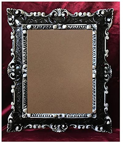 Lnxp Bildram antik barockram i färg: svart/vit dubbel färg 44 x 38 cm rektangulär REPRO bilder för 29 x 22 cm eller 22 x 29 cm barockram bilder 48R