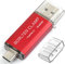 BorlterClamp 64GB Type C USB 3.0 Dual Port Flash Drive USB C OTG Memory Stick for Android Smartphones Samsung Galaxy S9/S8/Note9, LG, Tablets & Computer (Red)