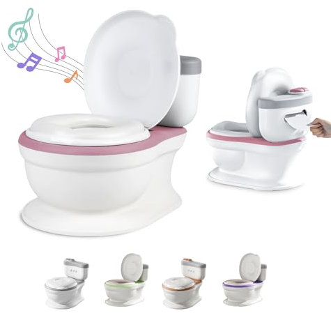 Baby Töpfchen - Toilettensitz Kinder - Kinder Töpfchen Mit Musik & Spülgeräusch Für Töpfchentraining - Baby & Kindertoilette - Leicht Zu Entleeren Mit Herausnehmbarem Topf - Potty Training Toilet