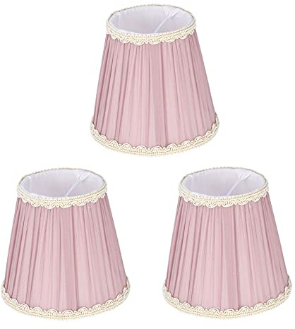 BestAlice - 3 Pantallas de Lámpara Pequeñas, Pantalla de Tela para Lámpara de Araña, Pantalla de Lámpara de Tela E14 con Clip para Vela, Lámpara de Pared, Lámpara de Mesa, Decoración(Púrpura)