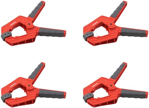 Meister Serre-joint à ressort – Envergure de 75 mm – 4 pièces – Mâchoires de serrage mobiles – Fixation sûre et d'une seule main des pièces/Pince à colle professionnelle/Pince universelle/Pince