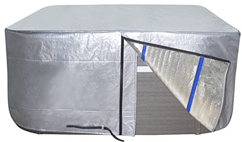 YUJHON Insulated Hot Tub Cover 170G Polyethylene Thermal Insulation Spa Cover Protector Waterproof Hot Tub Cover Replacement (83x83x35)