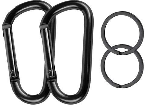 2 Stück Karabinerhaken, Karabinerhaken Aluminium, 69 mm Karabiner Set, Schlüsselkarabiner für Hängematten, Campingzubehör, Schaukel