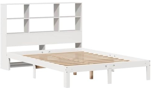 vidaXL Letto Libreria Senza Materasso Bianco 120x190 cm Legno di Pino