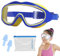 COSEN Schwimmbrille Kinder, Taucherbrille Kinder, 180°Panorama Schwimmmaske Anti-Leck Antibeschlag Tauchmaske mit Ohrstöpsel Swimming Goggles für 4-12 Jahre Kinder Mädchen Jungen (Blau)