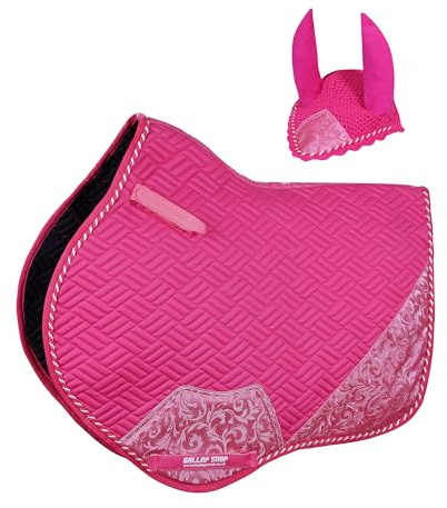Close Contact Saddle Pad Chevron Zig Zag / Saddle Pad / Horse Cloth / Horse Pad (Hot Pink, Full)
