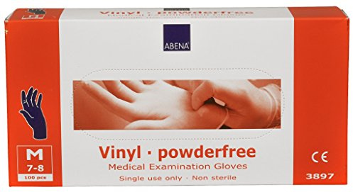 ABENA Medium Blue Vinyl Gloves | Pack Of 100/50 Disposable Gloves Latex Free | Examination Blue Gloves With A Smooth Surface, Blue Disposable Gloves For Cooking, Cleaning And More.