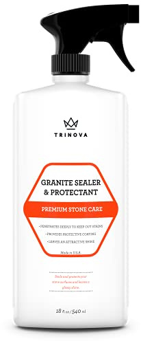 Limpiador y Lustrador de Granito para Uso Diario – Mejora el brillo y sin rayones – Para mostradores, mármol, piedra, baños, cocinas, isla de cocina y más. 18 OZ Trinova
