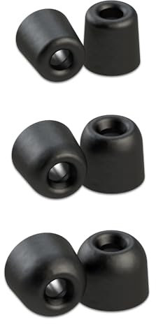 Comply Isolation Noise Cancelling Memory Foam Earphone Tips for Sennheiser HD1 Momentum MIE2, IE 800 S, CX 3.00, 5.00 and 7.00BT, Replacement Earbud Tips, (Small/Medium/Large 3 Pairs)