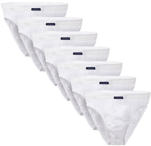 BRUBAKER 7er Pack Herren Slips 100% Baumwolle Weiss Gr. L